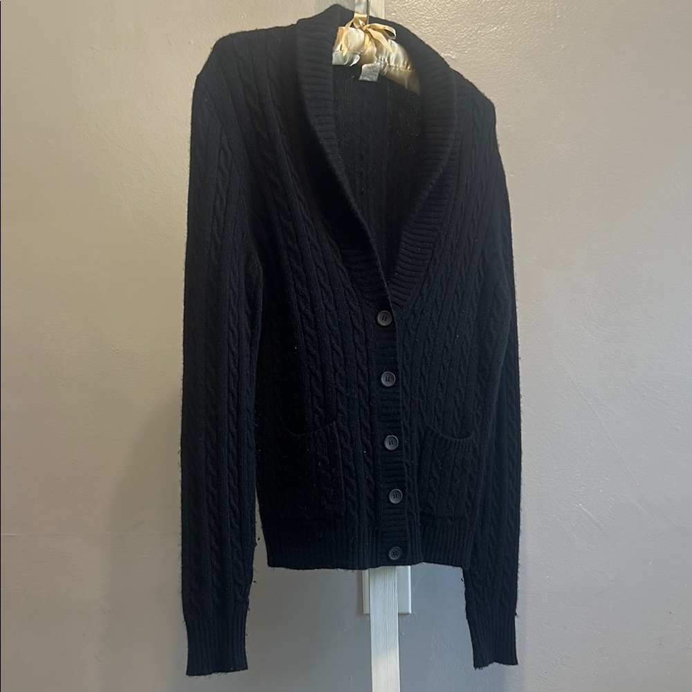 J Crew Black Cable Knit Women's Sweater